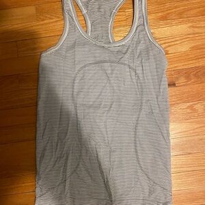 Lululemon black and white striped Tank Top size 2